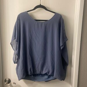 Flutter Sleeve Periwinkle Top